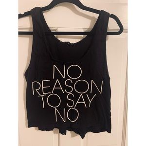 Raw Hem Graphic Cropped Tank